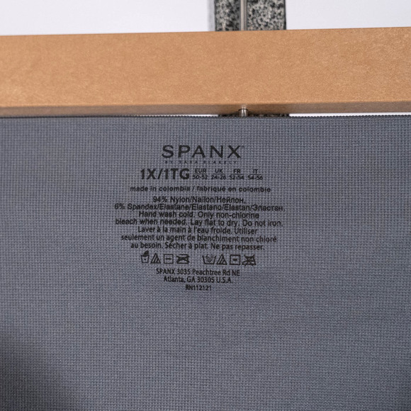 SPANX "Look At Me Now" Leggings Blue Tie Dye Camo Cloud Print Women's Size 1X - Picture 4 of 4